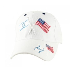Israel US Flag White Cap | Israeli Caps