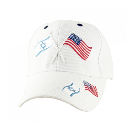 Israel US Flag White Cap | Israeli Caps
