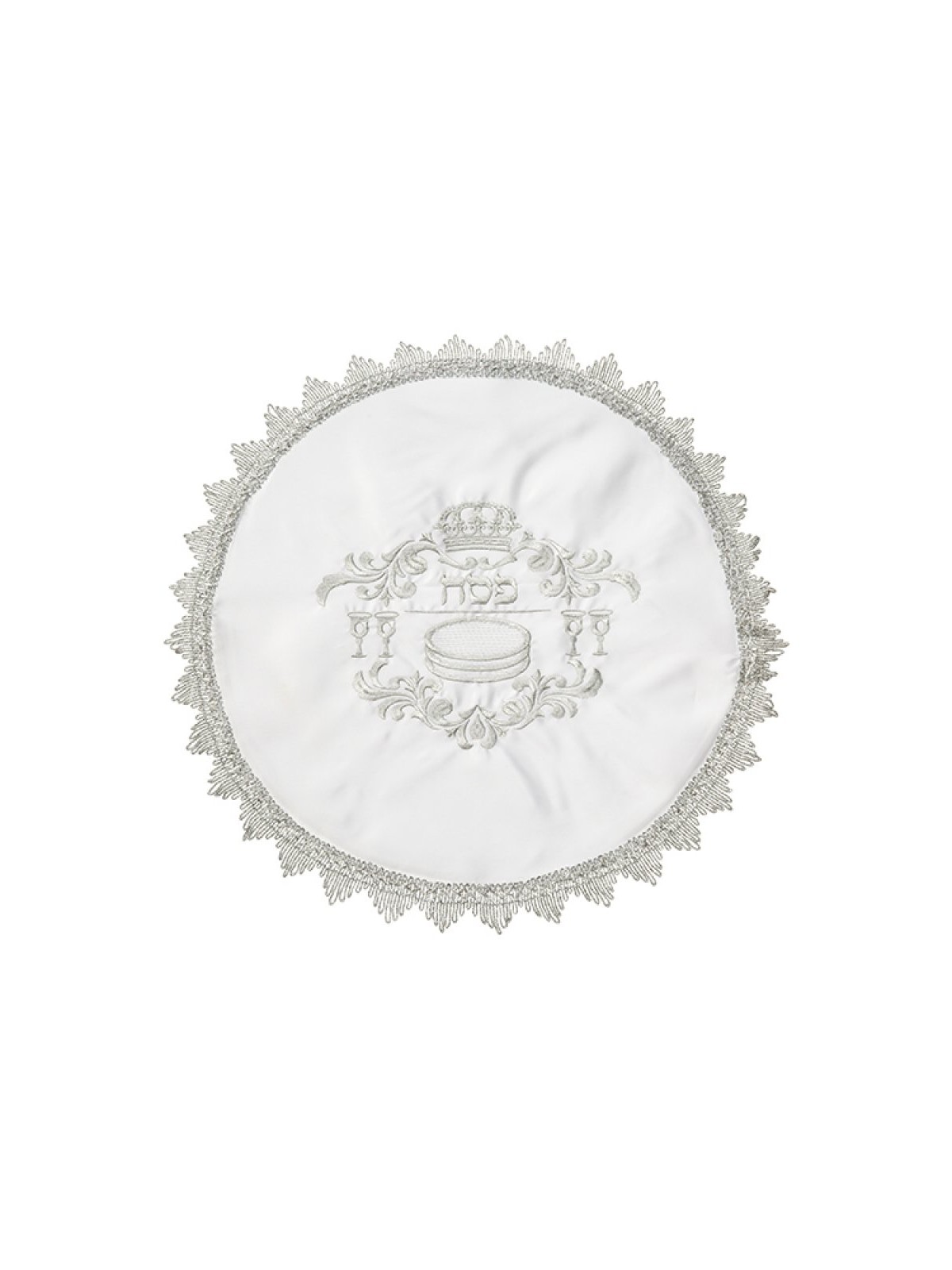 Passover Seder Matzah Cover Silver Embro... | Matzah & Afikoman Covers