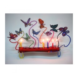 David Gerstein Laser Cut Metal Colorful Chanukah... | Hanukkah Menorah