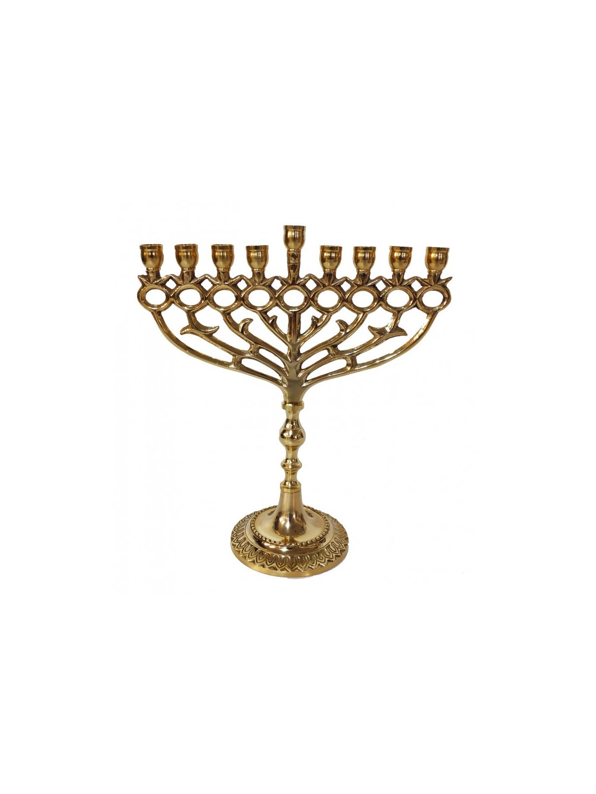 Gold Copper Chanukah Menorah Pomegranate Design ... | Hanukkah Menorah