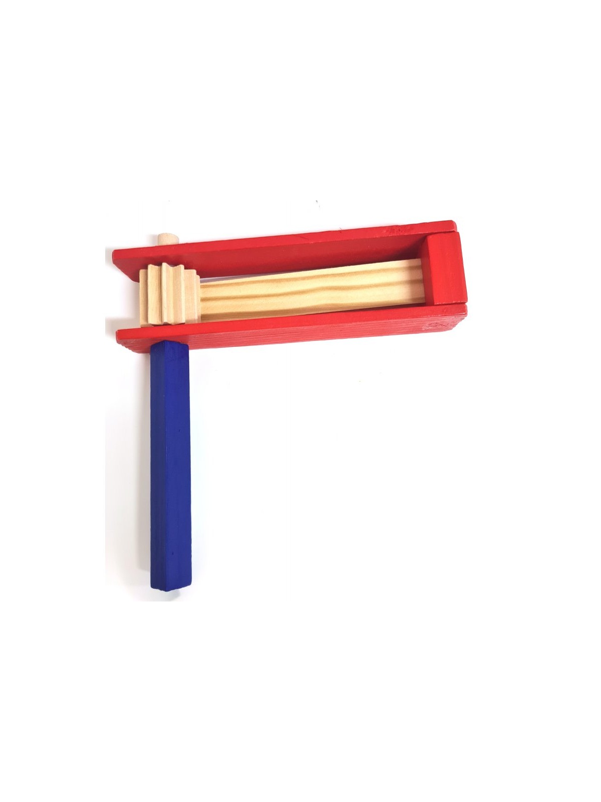 Jumbo Red and Blue Wooden Purim Grogger | Groggers
