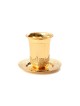 Kiddush Cup and Tray Gold Jerusalem Design | Kiddush Cups