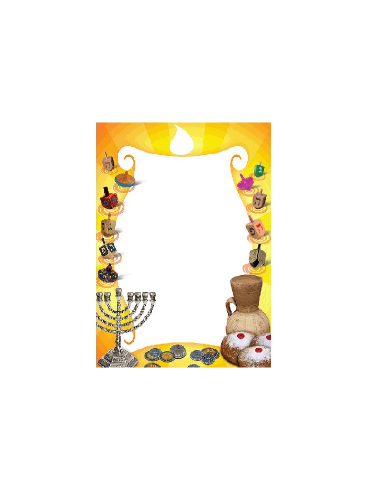 Stationery for Chanukah Decorative Candle ... | Hanukkah Music & Gifts