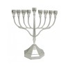 Classic Nickel Plated Chanukah Menorah Height 10... | Hanukkah Menorah