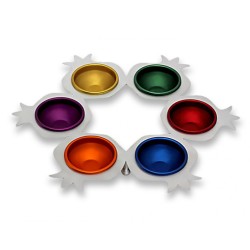 Shraga Landesman Aluminum Seder Plate Multicolored R... | Seder Plates