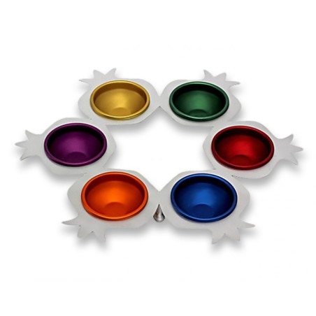 Shraga Landesman Aluminum Seder Plate Multicolored R... | Seder Plates