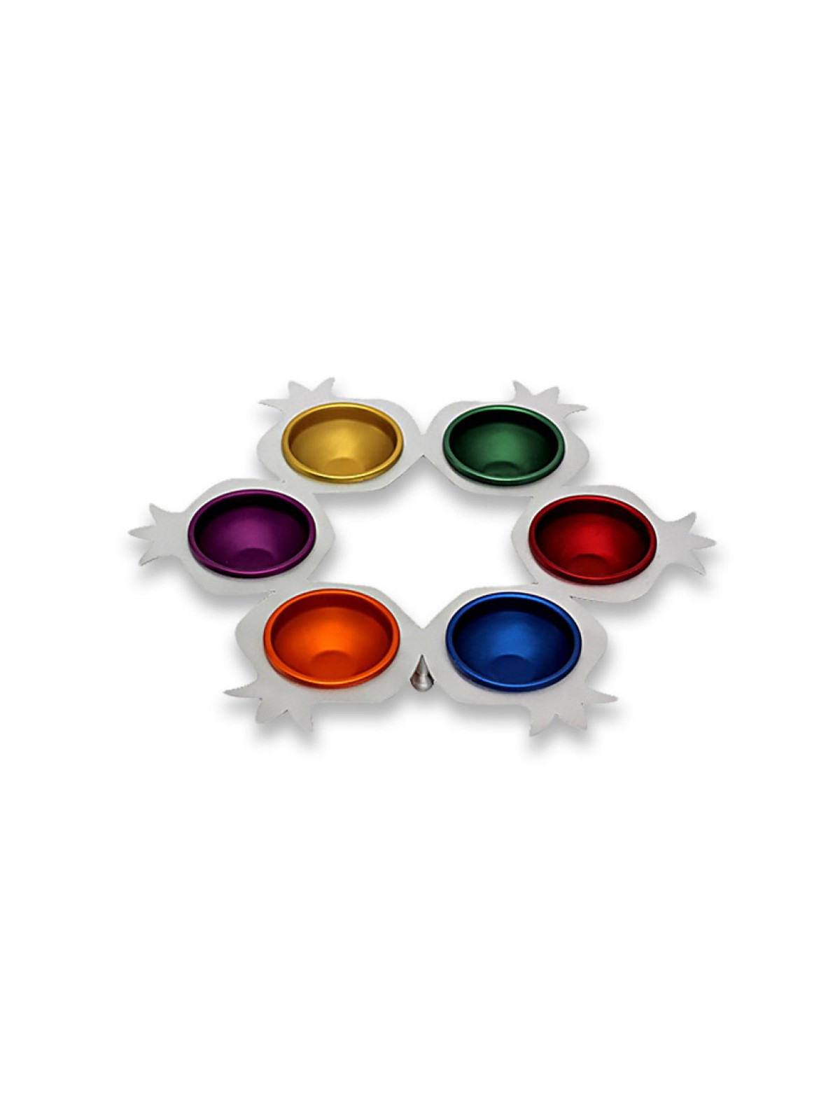 Shraga Landesman Aluminum Seder Plate Multicolored R... | Seder Plates