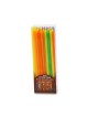 Bougies de Hanoukka extra longues et fines dans des couleurs assorties | Huile et bougies