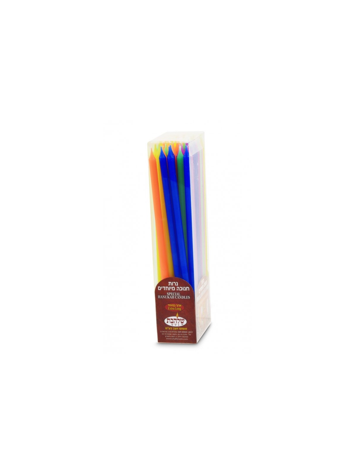 Extra Long Slender Hanukkah Candles in Assorted Colors | Oil & Candles