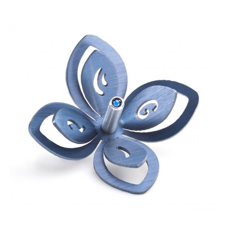 Adi Sidler Anodized Aluminum Chanukah Dreidel Flower Des... | Dreidels