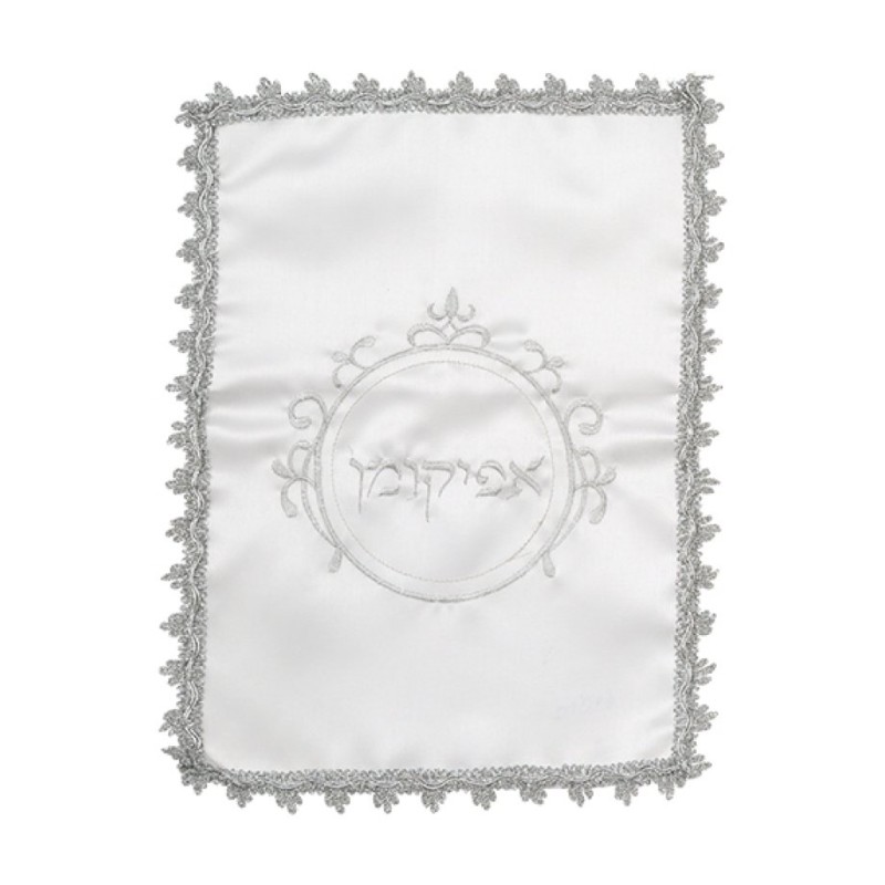 Matzah Cover and Afikoman Bag Set White ... | Matzah & Afikoman Covers