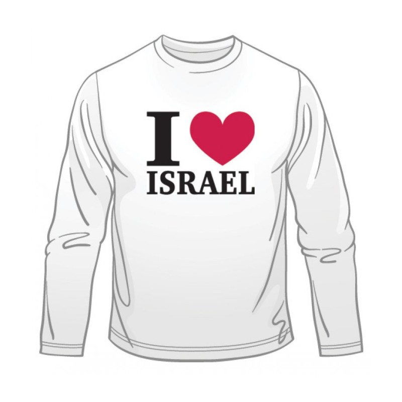 I Love Israel חולצה עם שרוולים ארוכים | חולצות ישראל