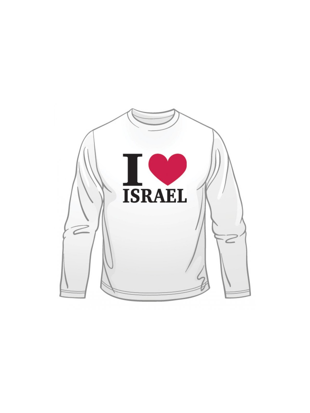 I Love Israel Long Sleeved T Shirt | Israel T-Shirts