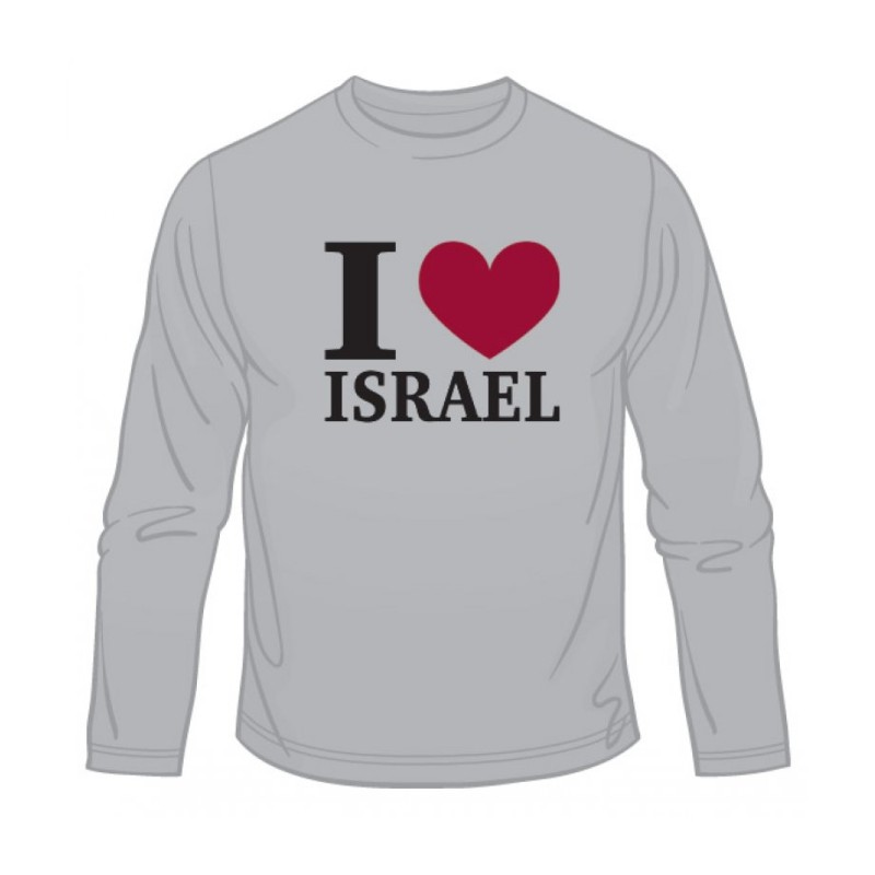 I Love Israel חולצה עם שרוולים ארוכים | חולצות ישראל