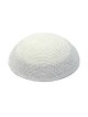 Kippa tricotée blanche avec bordure argentée élégante | Kippa tricotée