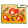 Kakadu Hand Painted Challah Board and Knife Pomegr... | Challah Boards