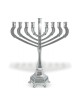 Metal Nickel Chanukah Menorah with Decorative Si... | Hanukkah Menorah
