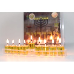 Ready to Light Chanukah Menorah Set Cups with Pre f... | Oil & Candles