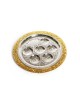Two Tone Silver Plated Seder Plate with Wide Gold Rim | Seder Plates