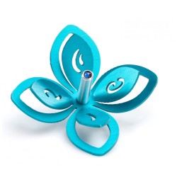 Adi Sidler Anodized Aluminum Chanukah Dreidel Flower Des... | Dreidels