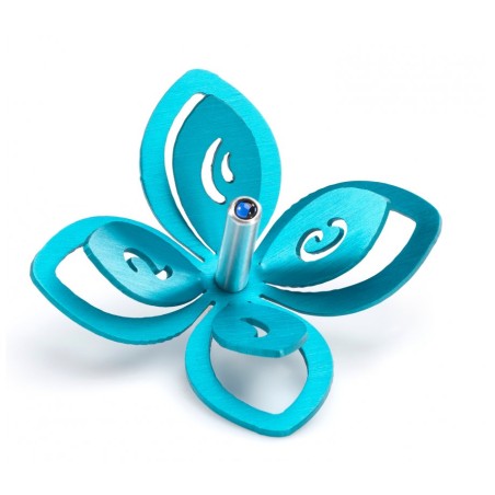 Adi Sidler Anodized Aluminum Chanukah Dreidel Flower Des... | Dreidels