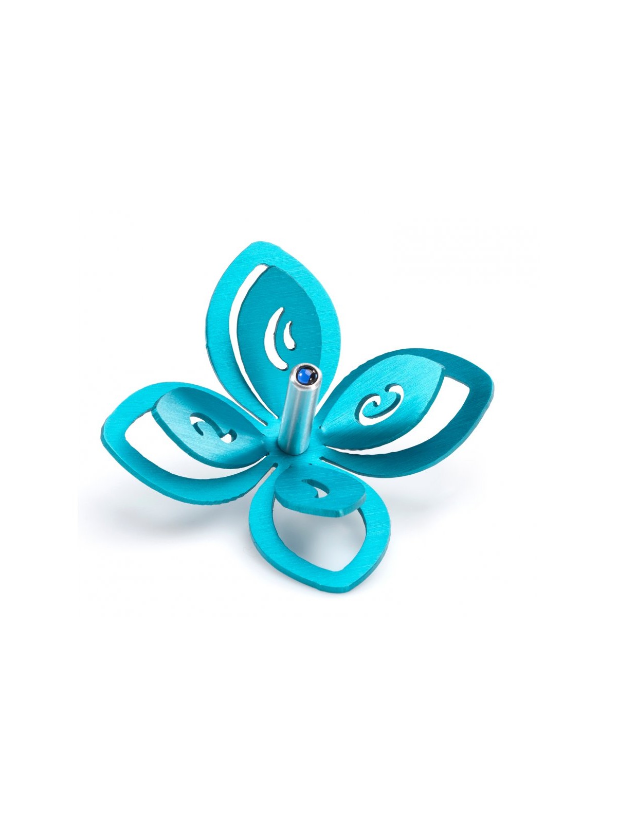 Adi Sidler Anodized Aluminum Chanukah Dreidel Flower Des... | Dreidels