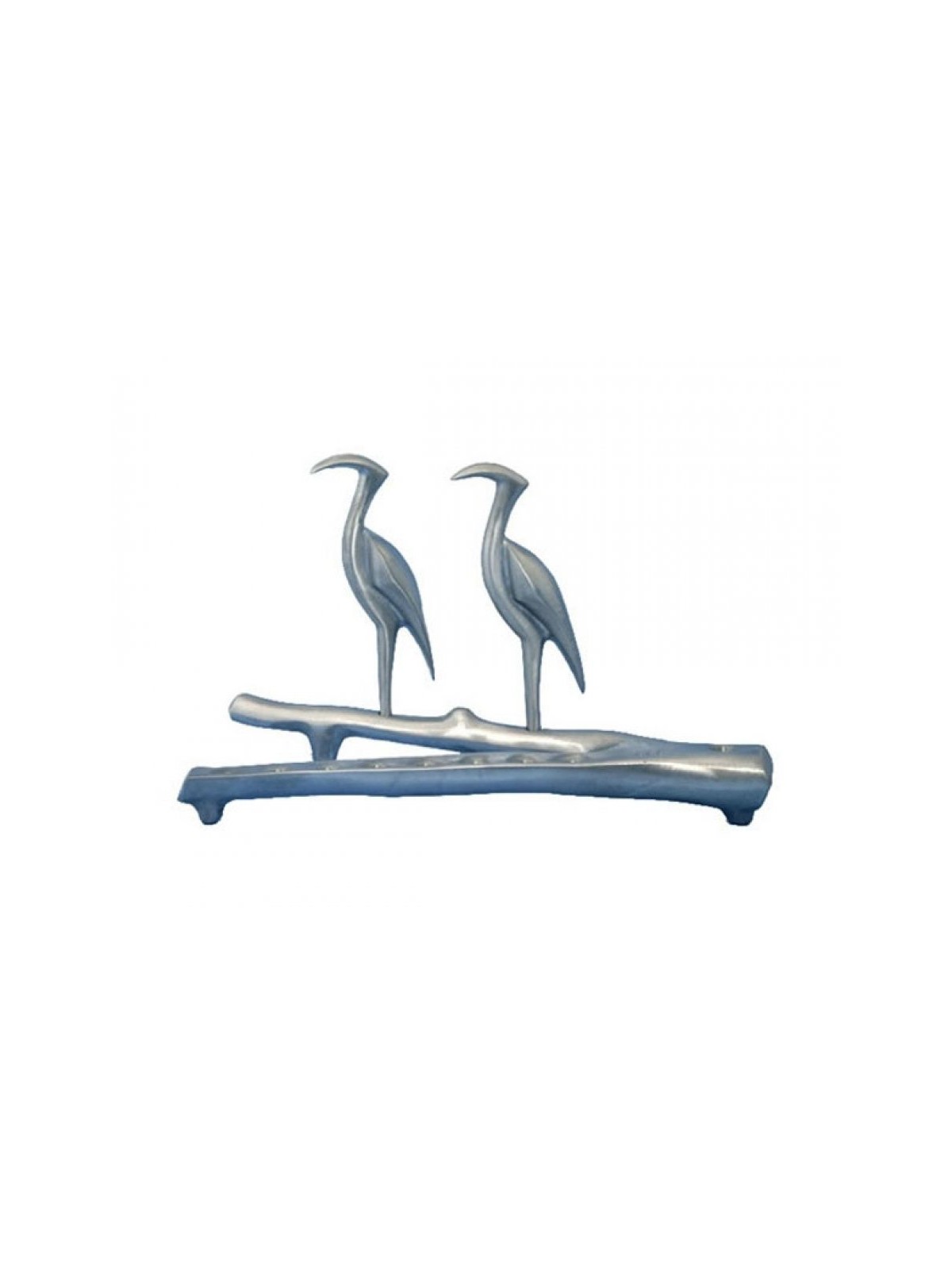 Shraga Landesman Hanukkah Menorah Slender Herons... | Hanukkah Menorah