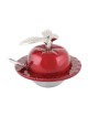 Aluminum Apple Honey Dish with Spoon | Honey Dish for Rosh Hashanah