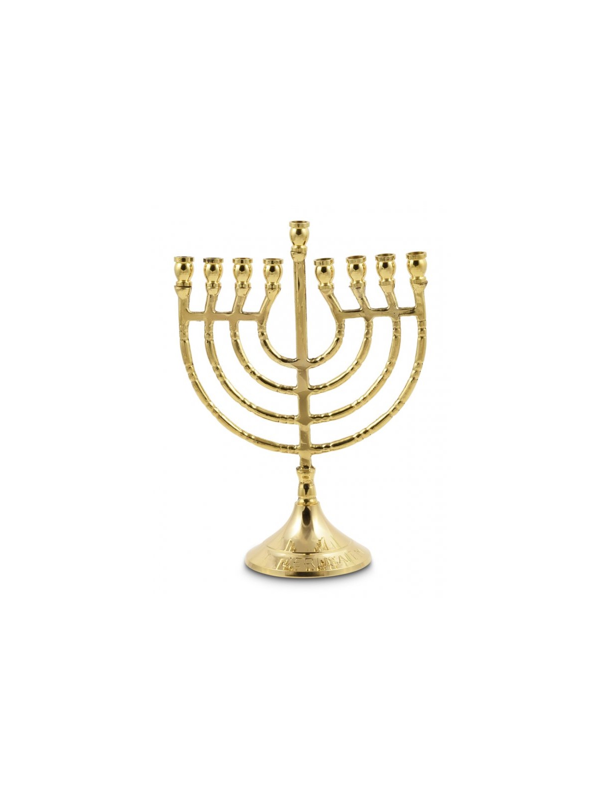 Gold Metal Chanukah Menorah Lyre Image For Candl... | Hanukkah Menorah