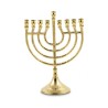 Gold Metal Chanukah Menorah Lyre Image For Candl... | Hanukkah Menorah