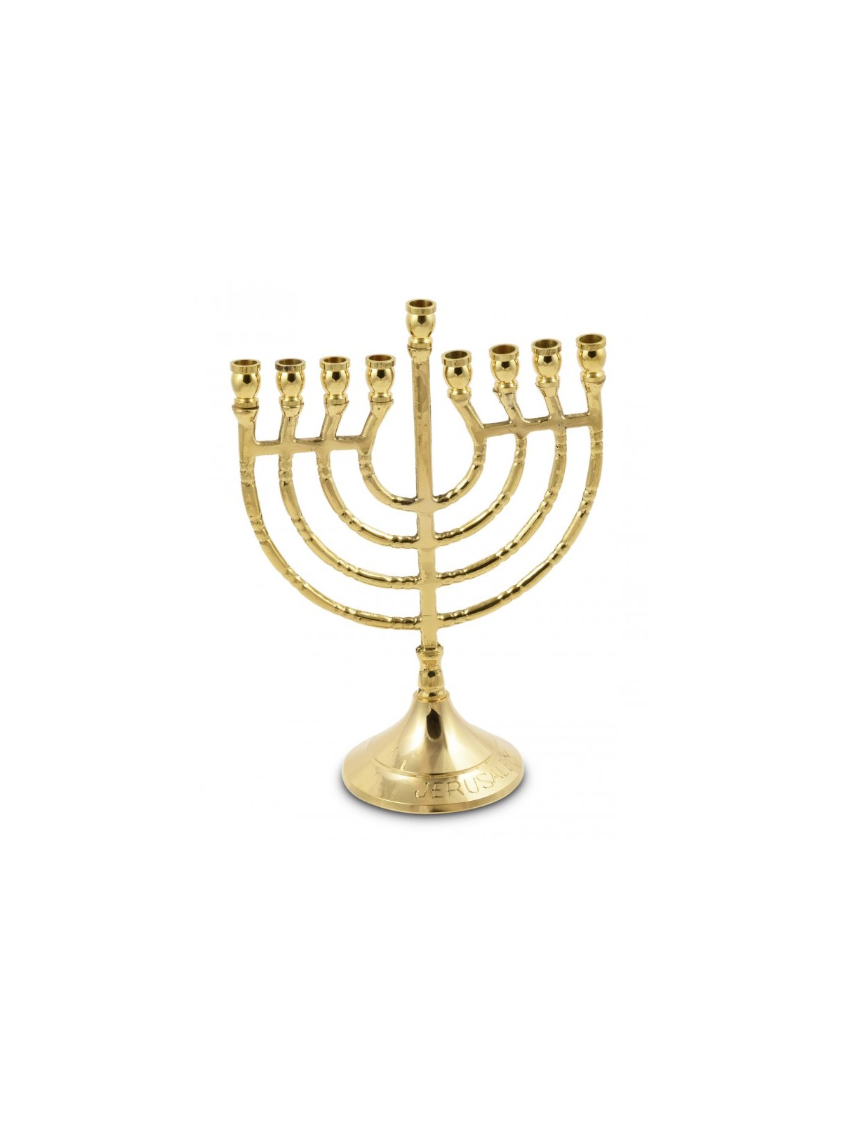 Gold Metal Chanukah Menorah Lyre Image For Candl... | Hanukkah Menorah