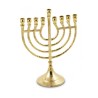 Gold Metal Chanukah Menorah Lyre Image For Candl... | Hanukkah Menorah