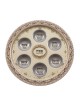 Passover Pesach Raised Seder Plate Brown and Gray Fl... | Seder Plates