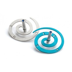Adi Sidler Double Spiral Chanukah Dreidel Brushed Alumin... | Dreidels
