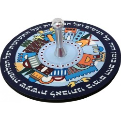 Dorit Judaica Decorative Dreidel with Stand Jerusalem Im... | Dreidels
