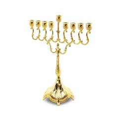 Decorative Gold Chanukah Menorah Classic Curved ... | Hanukkah Menorah