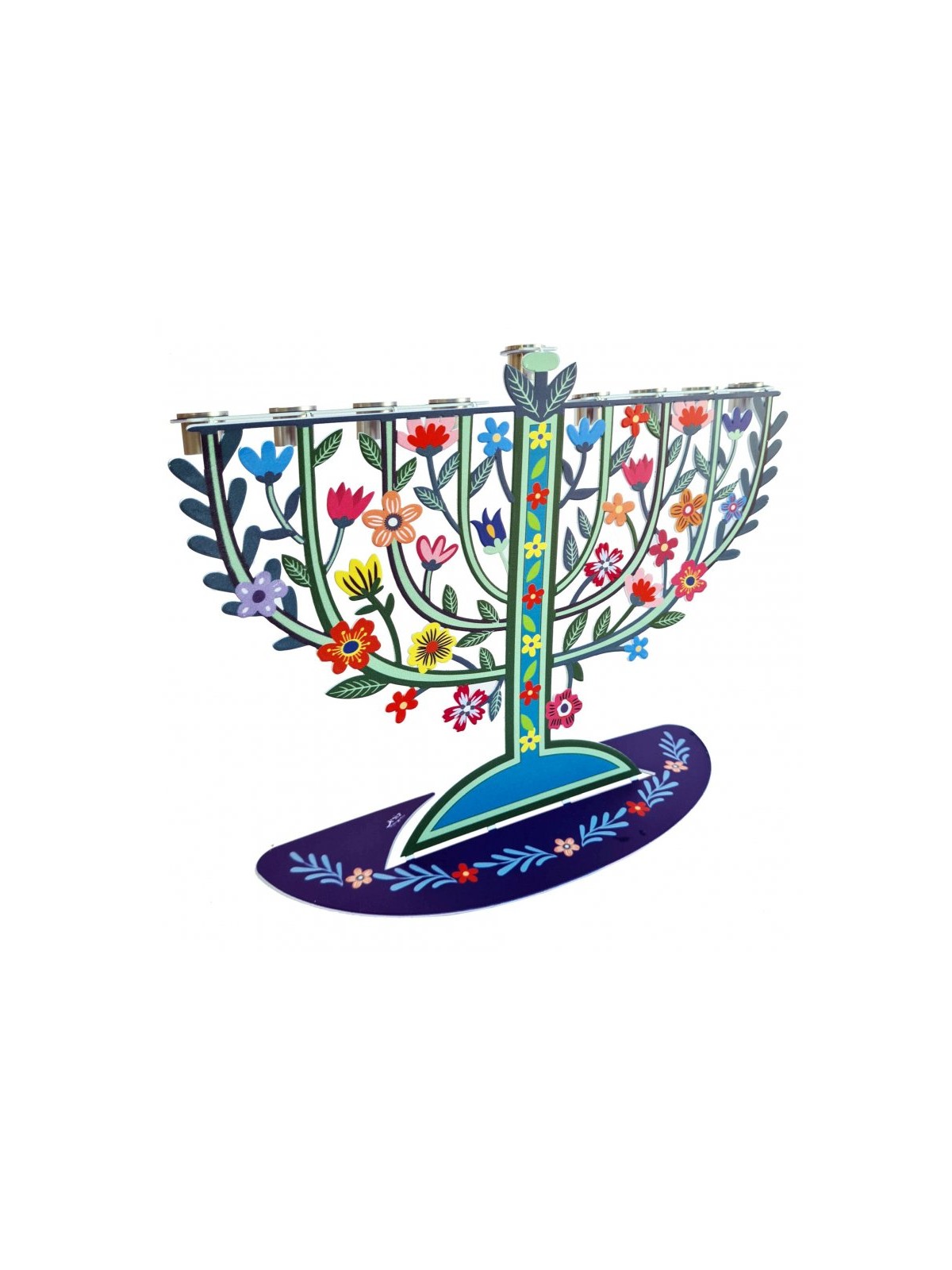 Dorit Judaica Laser Cut Chanukah Menorah Colorfu... | Hanukkah Menorah