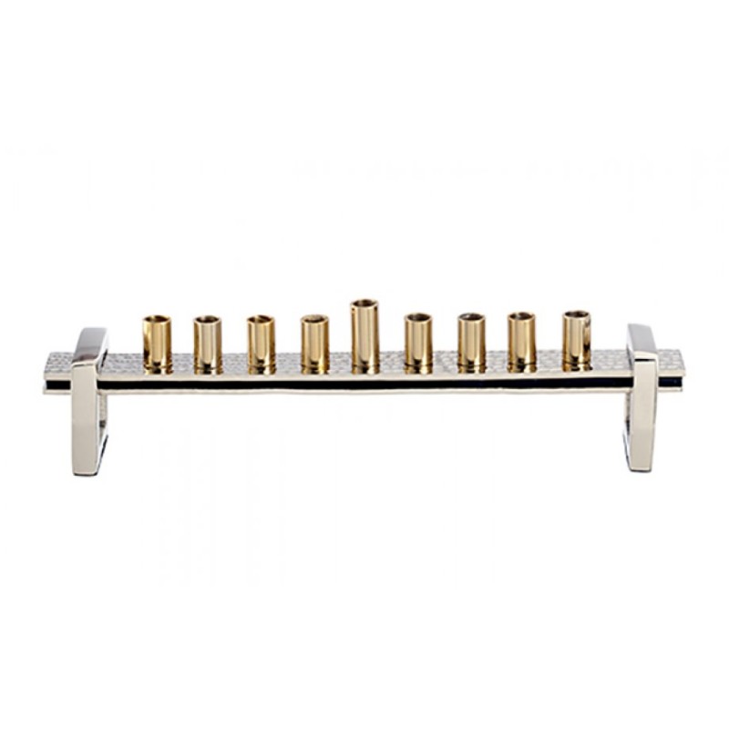 Two Tone Gold and Silver Contemporary Chanukah M... | Hanukkah Menorah