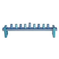 Gleaming Blue Menorah with Minimalist Design For... | Hanukkah Menorah