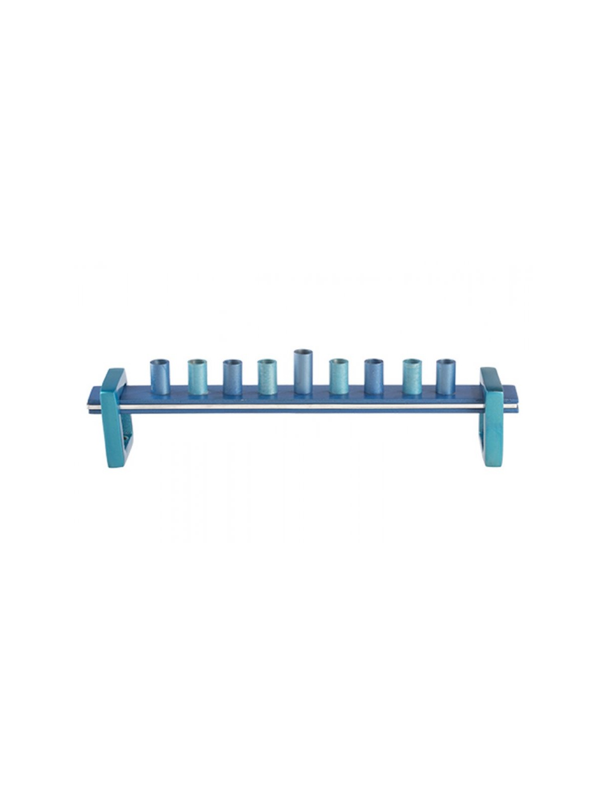 Gleaming Blue Menorah with Minimalist Design For... | Hanukkah Menorah