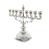 Decorative Silver Chanukah Menorah Filigree Engr... | Hanukkah Menorah