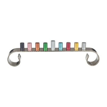 Contemporary Swirl Chanukah Menorah Colorful Hol... | Hanukkah Menorah