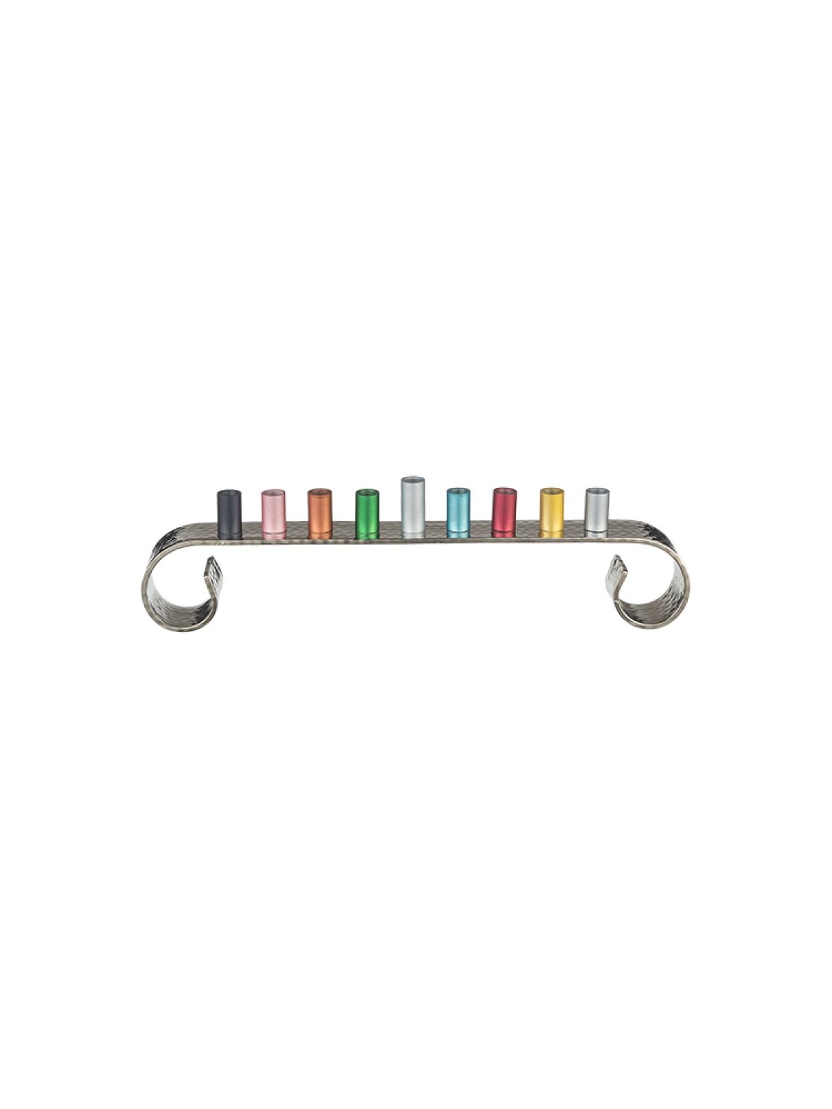 Contemporary Swirl Chanukah Menorah Colorful Hol... | Hanukkah Menorah