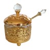 Gold Metal and Glass Rosh Hashanah Honey ... | Jewish Gift from Israel