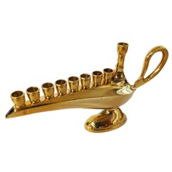 Small Aladdin Lamp Copper Chanukah Menorah For C... | Hanukkah Menorah