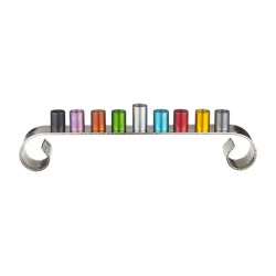 Colorful Aluminum Chanukah Menorah with Swirl Si... | Hanukkah Menorah