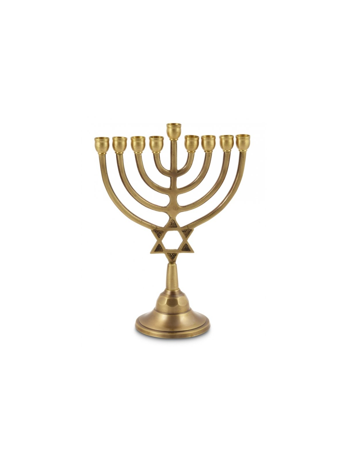 Antique Gold Classic Chanukah Menorah with Star ... | Hanukkah Menorah