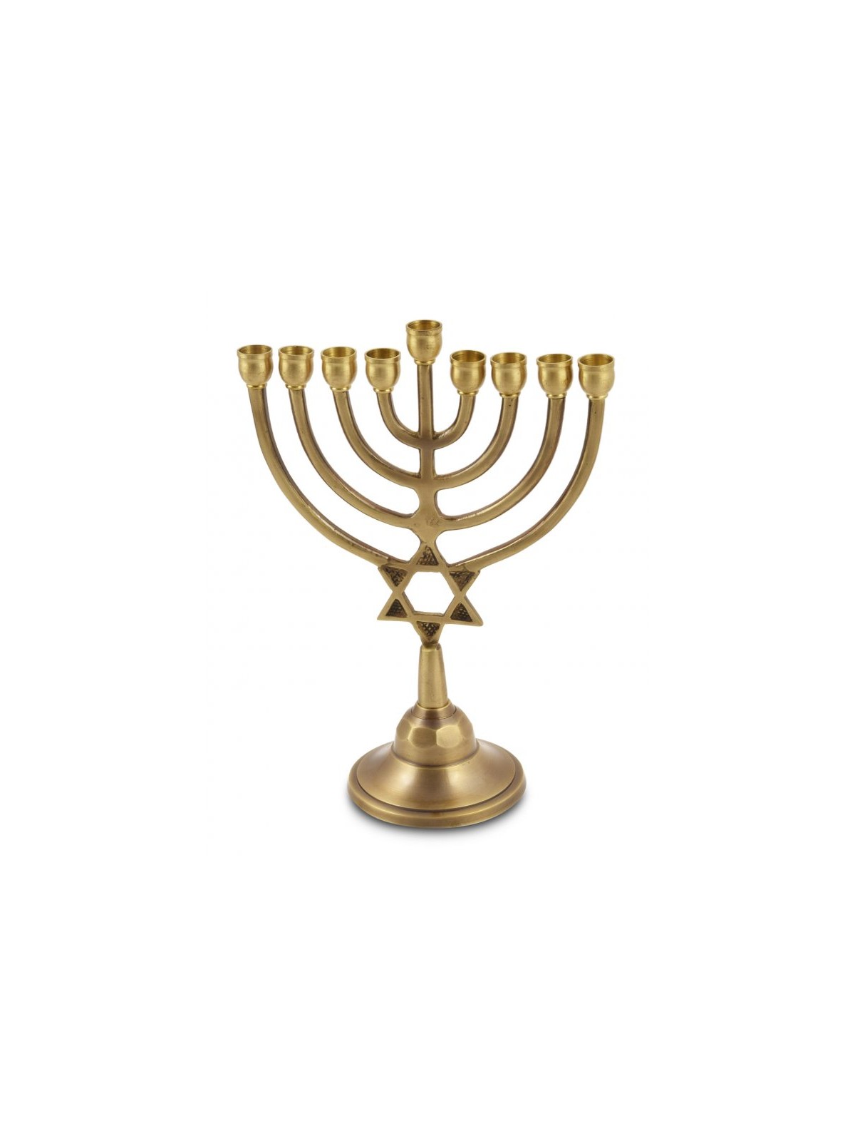 Antique Gold Classic Chanukah Menorah with Star ... | Hanukkah Menorah