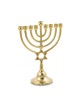 Gold Brass Chanukah Menorah with Star of David F... | Hanukkah Menorah